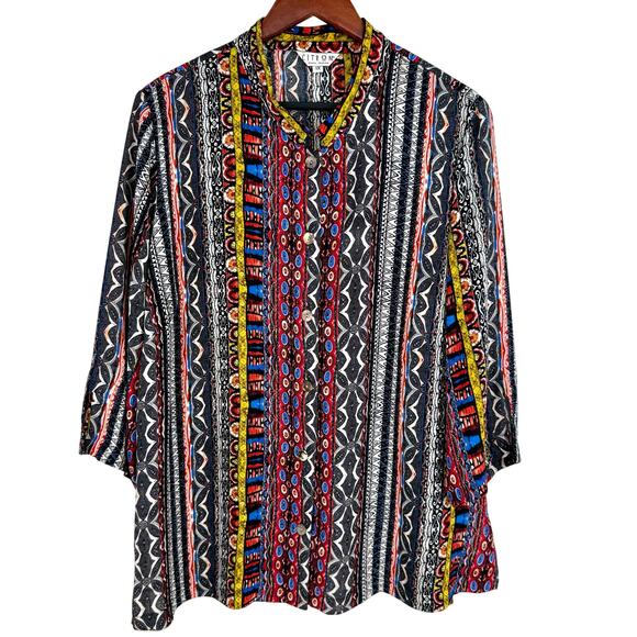 Citron Santa Monica Collection Tops - Citron Santa Monica Womens Plus Size 1X Wearable Art Blouse Shirt Top Artsy